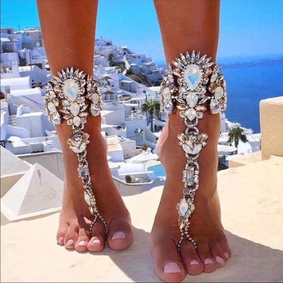 Jewelry - Clear Boho Crystal Anklet (Pair)
